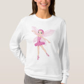Elegante roze ballerina fee voor dansliefhebbers t-shirt (Voorkant)