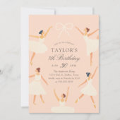 Elegante  roze ballerina verjaardag kaart (Voorkant)