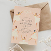 Elegante  roze ballerina verjaardag kaart