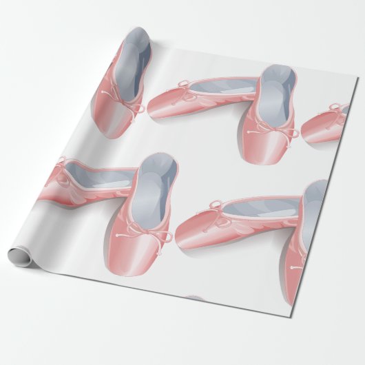 Elegante roze ballet flats Schattigee Girly danssc Cadeaupapier (Uitgerold)