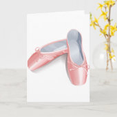 Elegante roze ballet flats Schattigee Girly danssc Kaart (Gele Bloem)
