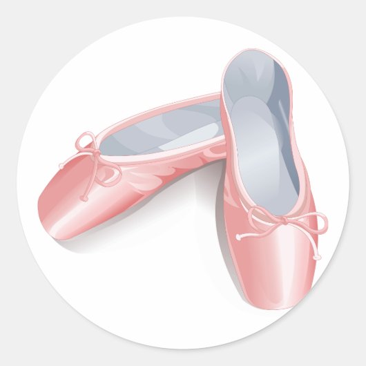 Elegante roze ballet flats Schattigee Girly danssc Ronde Sticker (Voorkant)