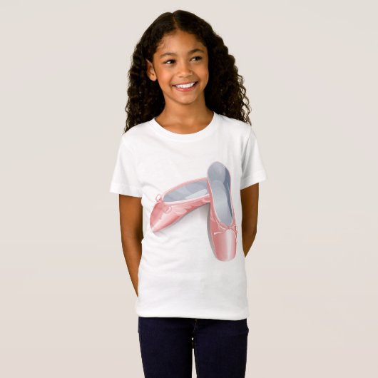 Elegante roze ballet flats Schattigee Girly danssc T-shirt (Voorkant volledig)