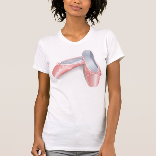 Elegante roze ballet flats Schattigee Girly danssc T-shirt (Voorkant)