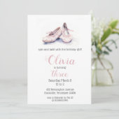 Elegante roze balletschoenen Ballerina Verjaardag Kaart (Staand voorkant)