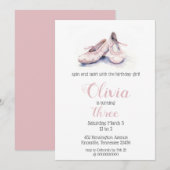 Elegante roze balletschoenen Ballerina Verjaardag Kaart (Voorkant / Achterkant)