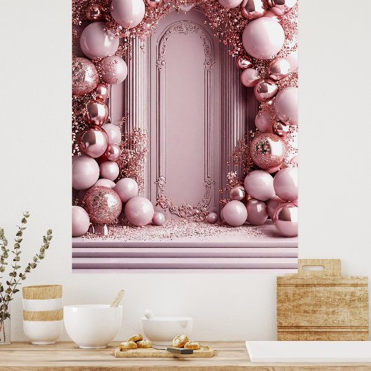 Elegante roze ballon decoratie (Keuken)