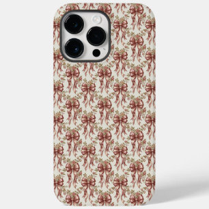 Elegante Roze Barokke Strikken Coquette Roos Bloem Case-Mate iPhone 14 Pro Max Hoesje