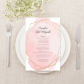 Elegante Roze Bat Mitswa Party Papieren Menu