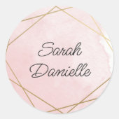 Elegante Roze Bat Mitzvah Persoonlijke Sticker (Voorkant)