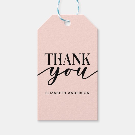 Elegante Roze Bedankkaartjes Cadeaulabel (Voorkant)