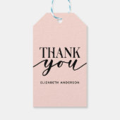 Elegante Roze Bedankkaartjes Cadeaulabel (Achterkant)