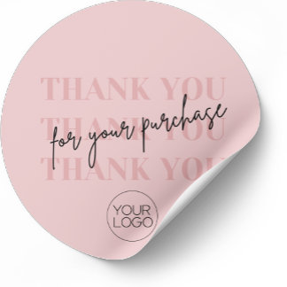 Elegante Roze Bedankt voor uw aankoop Zakelijk  Ronde Sticker