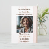 Elegante roze begrafenisceremonie kaart (Staand voorkant)