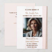 Elegante roze begrafenisceremonie kaart (Voorkant / Achterkant)