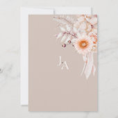 Elegante Roze Beige Bloemige Bruiloft Kaart (Achterkant)