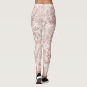 Elegante  Roze Beige Equestrian Floral Toile Leggings (Achterkant)