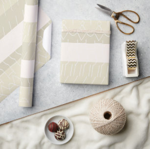 Elegante Roze Beige Noordse Geometrische Patroon Cadeaupapier