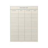 Elegante roze beige retro boodschappenlijstje notitieblok (Linkerzijde)