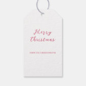 Elegante roze bessen bloemenkerst cadeaulabel (Achterkant)