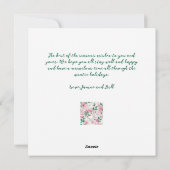 Elegante roze bessen bloemenkerst feestdagenkaart (Achterkant)