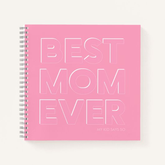 Elegante Roze Beste Moeder Ooit Notitieboek (Voorkant)