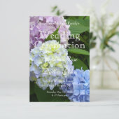 Elegante roze blauw paarse Hydrangea bruiloft Kaart (Staand voorkant)