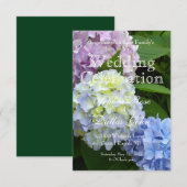 Elegante roze blauw paarse Hydrangea bruiloft Kaart (Voorkant / Achterkant)