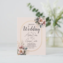 Elegante roze, blauwe en crème bloemenbruiloft