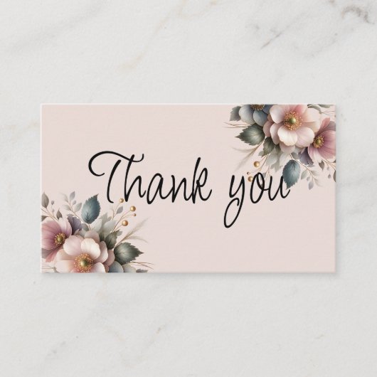 Elegante roze, blauwe en crème bloemenbruiloft informatiekaartje (Voorkant)