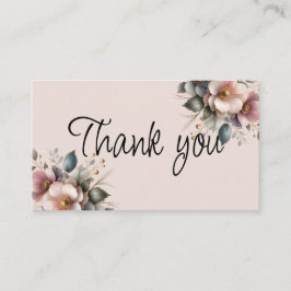 Elegante roze, blauwe en crème bloemenbruiloft informatiekaartje