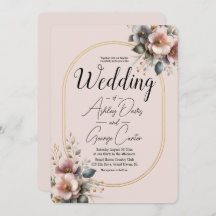 Elegante roze, blauwe en crème bloemenbruiloft