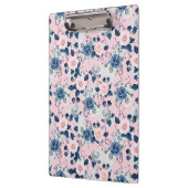 Elegante roze, blauwe en grijze Rozen Klembord (Links)