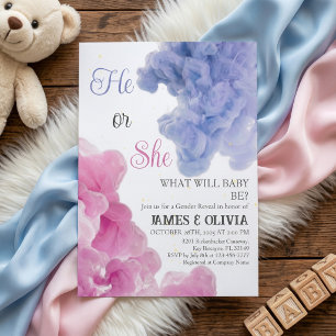 Elegante Roze & Blauwe Geslacht onthulling Kaart