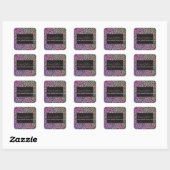 Elegante roze blauwe gouden glitter zwarte luipaar vierkante sticker (Vel)