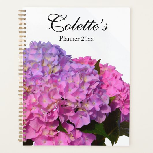 Elegante Roze Blauwe Hydrangeas roze paarse voor h Planner (Voorkant)