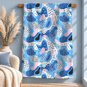 Elegante Roze Blauwe Memphis Vormen Worpdeken Des Sherpa Deken