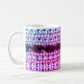 Elegante Roze Blauwe Rhinestones parels Koffiemok (Links)