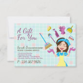 Elegante Roze Blauwe Schoonmaak Lieve Dienstmeid S (Voorkant)