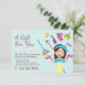 Elegante Roze Blauwe Schoonmaak Lieve Dienstmeid S (Staand voorkant)