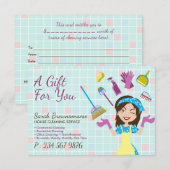 Elegante Roze Blauwe Schoonmaak Lieve Dienstmeid S (Voorkant / Achterkant)