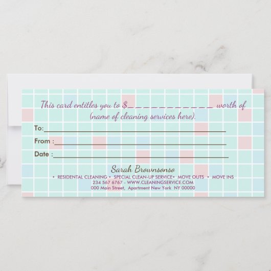 Elegante Roze Blauwe Schoonmaakdienst Dienstmeid S (Achterkant)