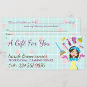 Elegante Roze Blauwe Schoonmaakdienst Dienstmeid S (Voorkant / Achterkant)