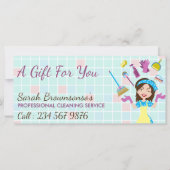 Elegante Roze Blauwe Schoonmaakdienst Dienstmeid S (Voorkant)