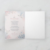 Elegante Roze & Blauwe Trouwduifkaart Programma (Binnen)