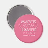 Elegante roze bloei Save the Date Magnet (Voorkant / Achterkant)