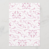 Elegante Roze Bloeiende Trouwdiner Menu (Achterkant)