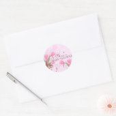 Elegante Roze Bloem Baby Shower Sticker (Envelop)