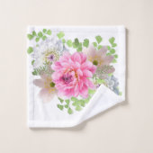 Elegante Roze Bloem Bad Handdoek (Wasdoekje)