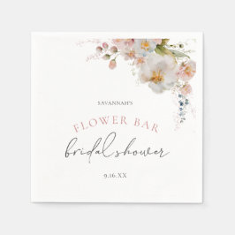 Elegante Roze Bloem Bar Bloem Bruiloft Feest Servet